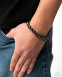 Effortlessly Edgy - Black Mens Bracelet - Paparazzi Accessories