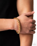 Effortlessly Edgy - Gold Mens Bracelet - Paparazzi Accessories