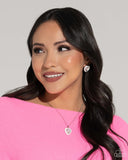 Heartfelt Haute - White Post Earrings - Paparazzi Accessories