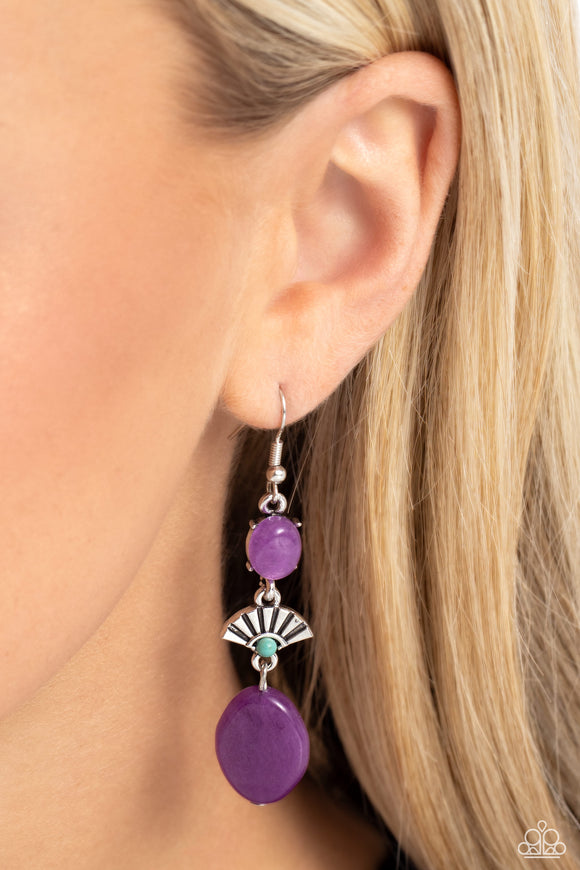 Creative Cascade - Purple Earrings - Paparazzi Accessories