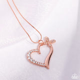 Half-Hearted Haven - Copper Necklace - Paparazzi Accessories