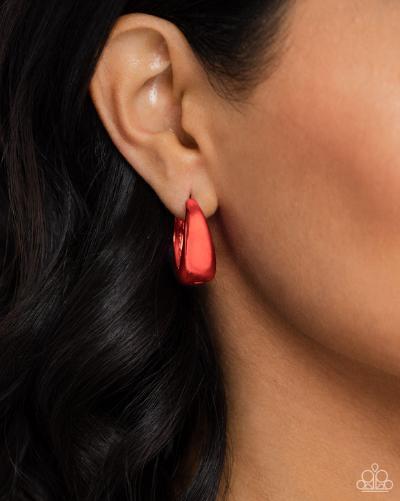 Colorful Curiosity - Red Earrings - Paparazzi Accessories