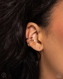 Barbell Beauty - Gold Cuff Earrings - Paparazzi Accessories