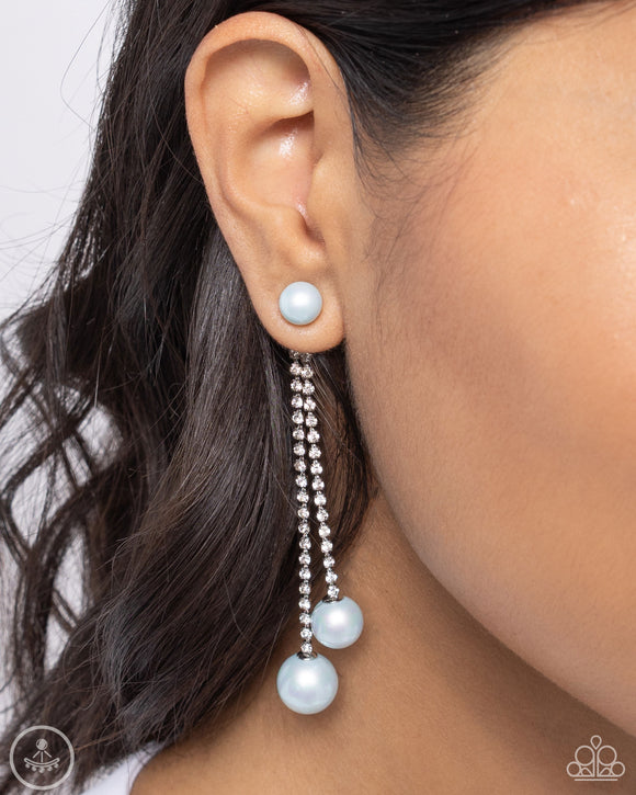 Give Us A PEARL! - Blue Post Earrings - Paparazzi Accessories