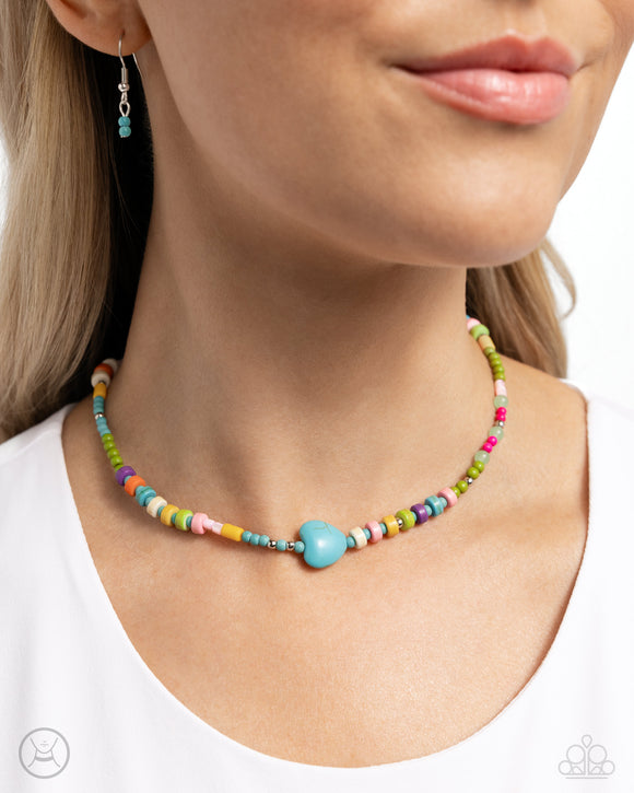 Y2K Energy - Blue Necklace - Paparazzi Accessories