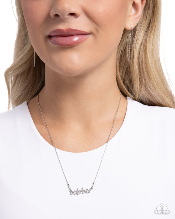 Birth Month Bling October - Silver Necklace - Paparazzi Accessories