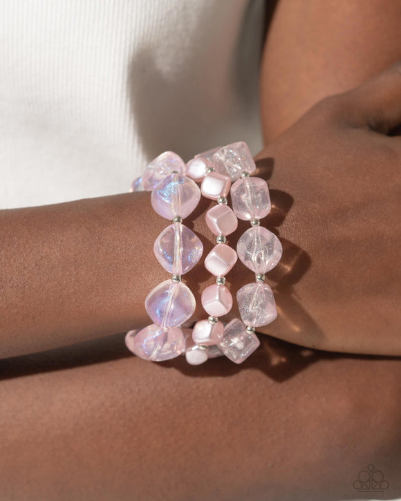 Glittery Gala - Pink Bracelet - Paparazzi Accessories