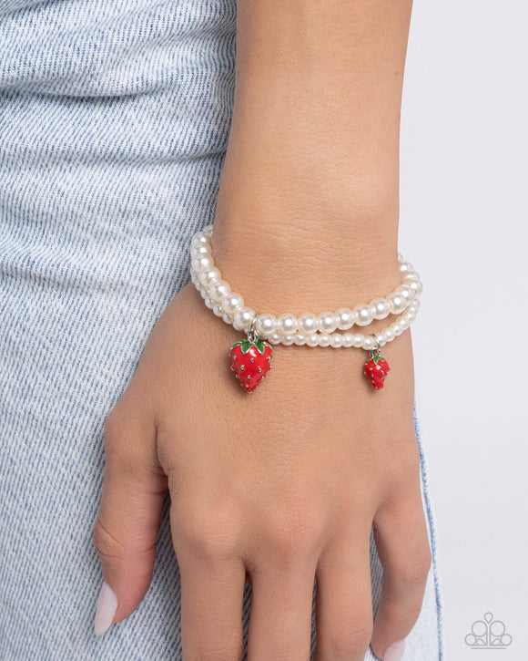 Strawberry Season - Red Bracelet - Paparazzi Accessories