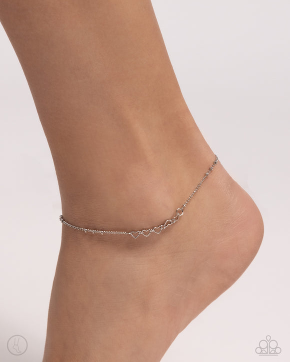 Satellite Shimmer - Silver Anklet - Paparazzi Accessories