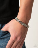 Interlocked Independence - Silver Mens Bracelet - Paparazzi Accessories