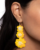 Beaded Bouquet - Yellow Earrings - Paparazzi Accessories