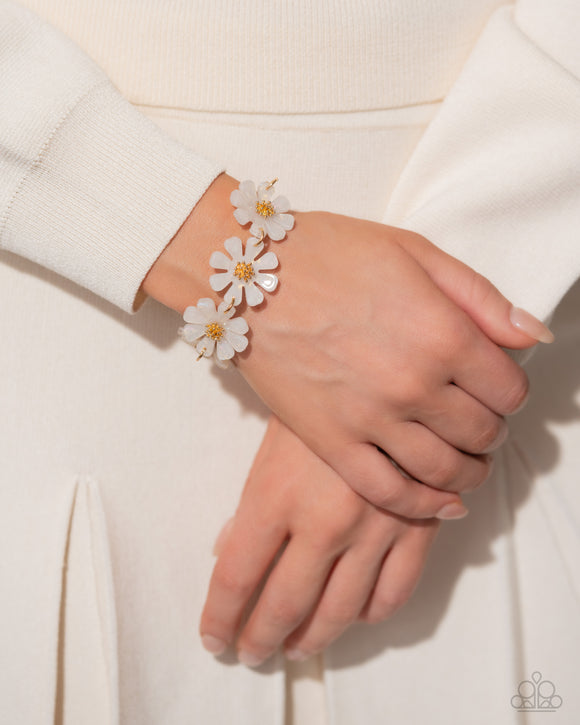 Poppin Pastel - White Bracelet - Paparazzi Accessories
