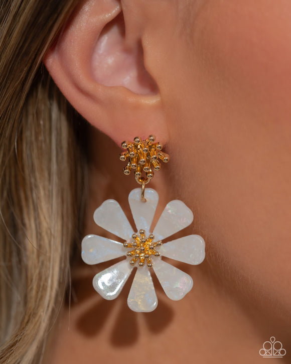 Poetically Pastel - White Post Earrings - Paparazzi Accessories