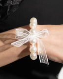 Girly Glam - White Bracelet - Paparazzi Accessories
