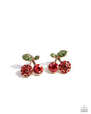 cherry-candidate-gold-post earrings-paparazzi-accessories