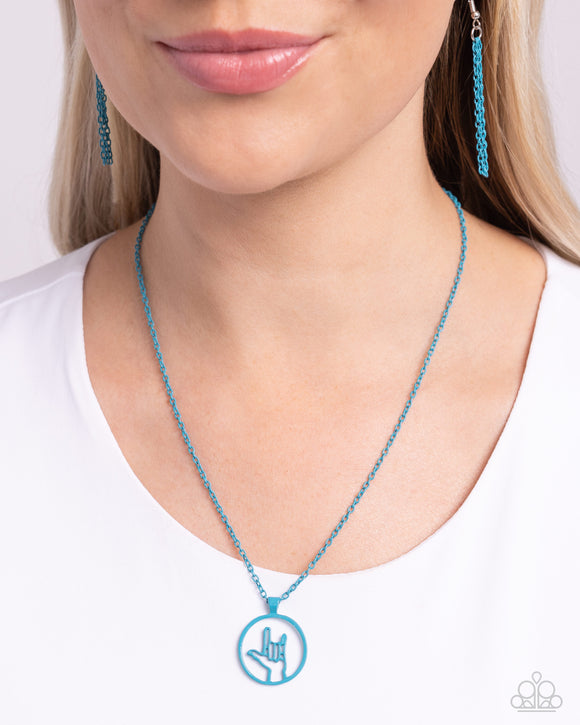 Abstract ASL - Blue Necklace - Paparazzi Accessories