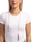 Tassel Theme - Silver Necklace - Paparazzi Accessories