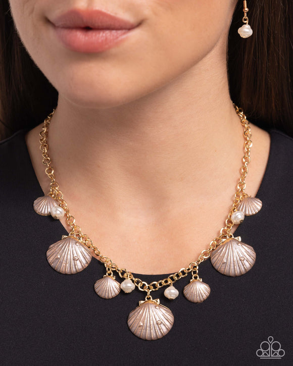Seashell Sophistication - Brown Necklace - Paparazzi Accessories