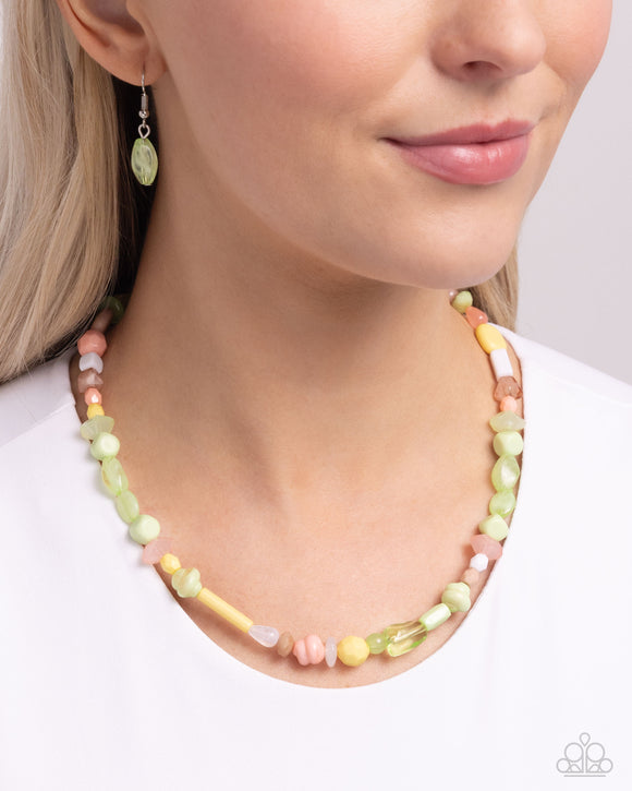 Colored Can-Can - Green Necklace - Paparazzi Accessories