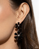 A Blast of Blossoms - Black Post Earrings - Paparazzi Accessories