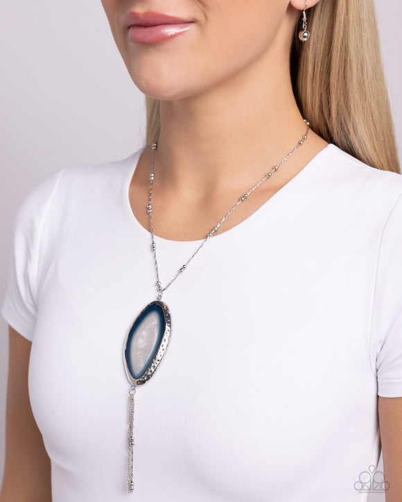 Geode Gamble - Blue Necklace - Paparazzi Accessories