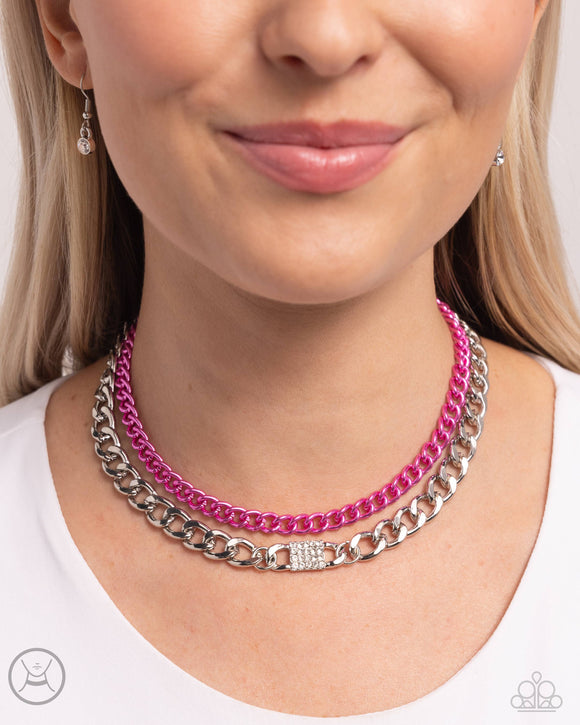 Exaggerated Effort - Pink Necklace - Paparazzi Accessories