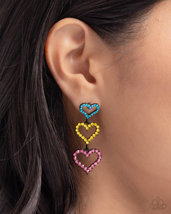 Sweetheart Succession - Pink Post Earrings - Paparazzi Accessories