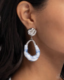 High-Sheen Swirls - Blue Post Earrings - Paparazzi Accessories