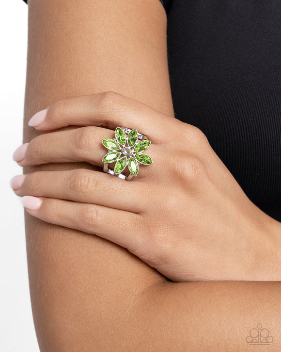 Petaled Performance - Green Ring - Paparazzi Accessories