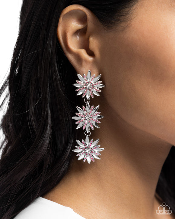 Petaled Princess - Pink Post Earrings - Paparazzi Accessories