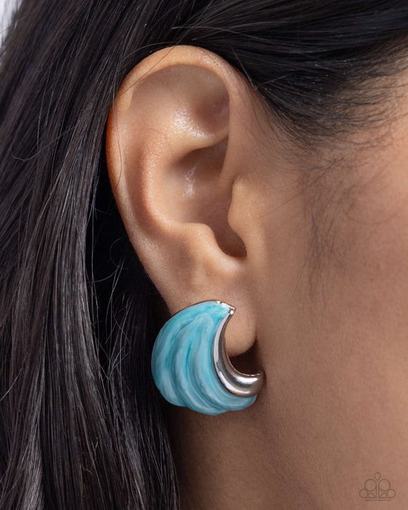 Whimsical Waves - Blue Post Earrings - Paparazzi Accessories