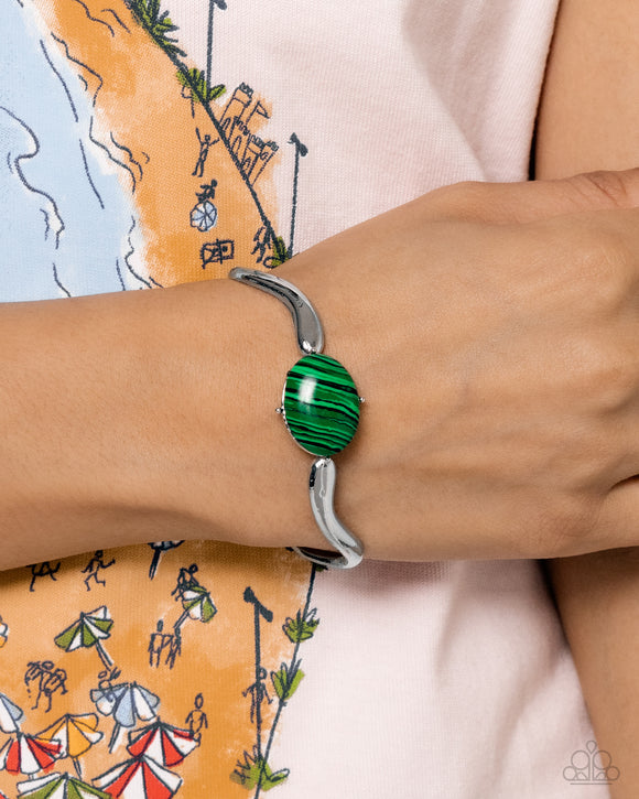 Striped Sensation - Green Bracelet - Paparazzi Accessories