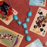Defaced Deal - Blue Necklace - Paparazzi Accessories