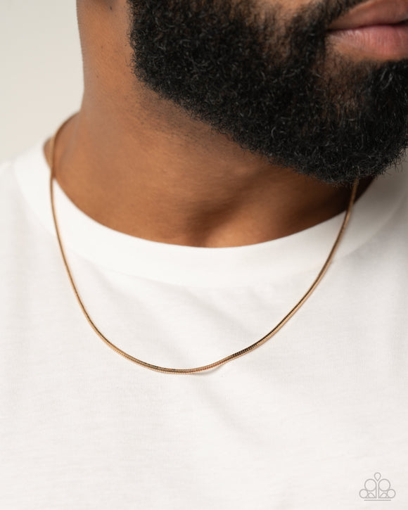 Coiled Captain - Gold Mens Necklace - Paparazzi Accessories