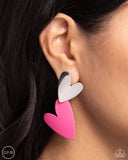 Romantic Occasion - Pink Clip-On Earrings - Paparazzi Accessories