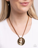 Duchess Disc - Brass Necklace - Paparazzi Accessories