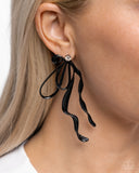 Trendy Tapestry - Black Post Earrings - Paparazzi Accessories