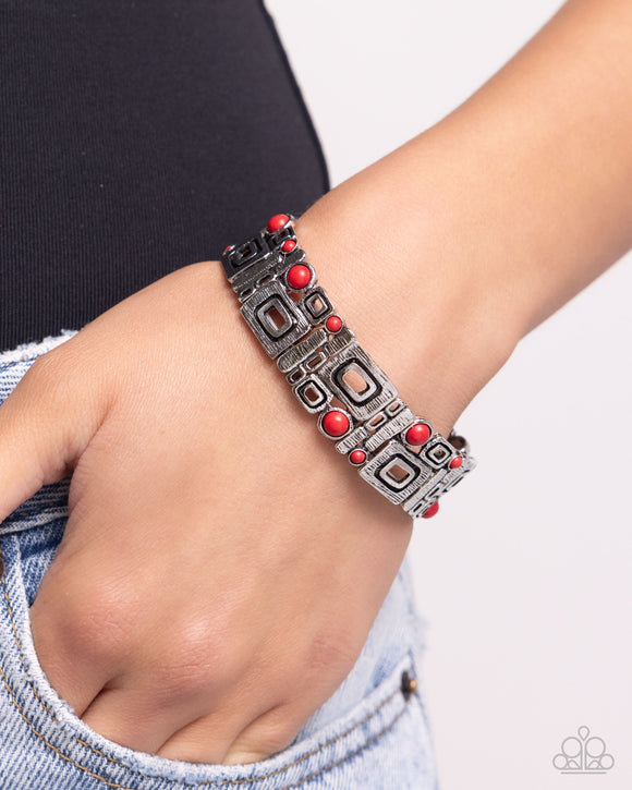 Forest Feel - Red Bracelet - Paparazzi Accessories