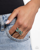 Dragonfly Dedication - Blue Ring - Paparazzi Accessories