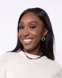 Swirl Selfie - Black Post Earrings - Paparazzi Accessories