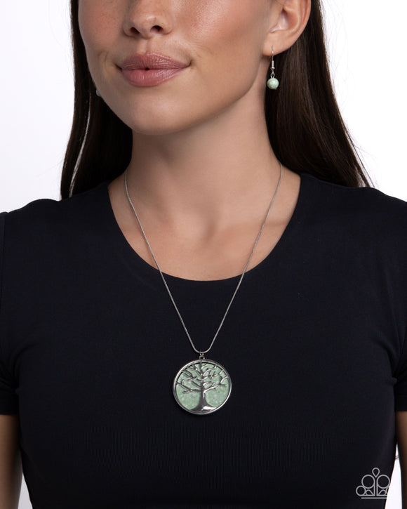 Tree Talisman - Green Necklace - Paparazzi Accessories