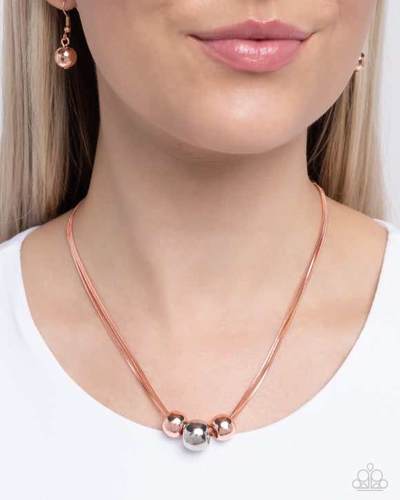 Beaming Beads - Copper Necklace - Paparazzi Accessories