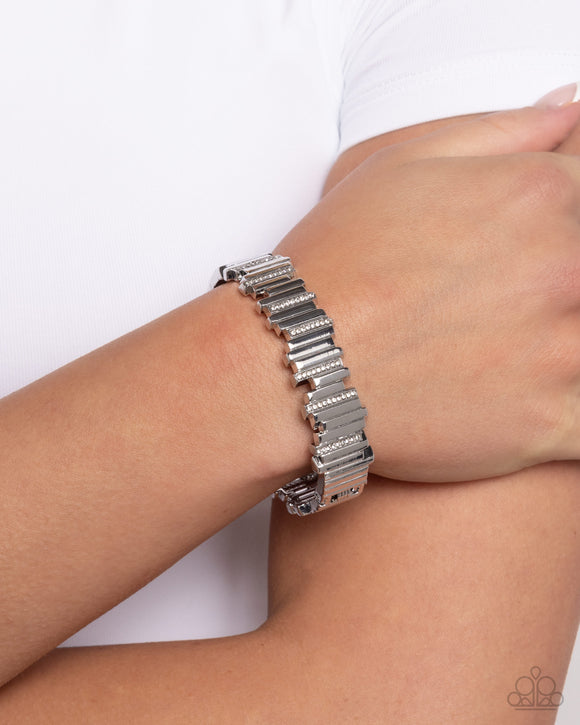Admirably Aligned - White Bracelet - Paparazzi Accessories
