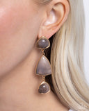 Foreign Exchange - Brown Post Earrings - Paparazzi Accessories