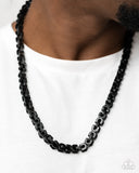 Welded Work - Black Mens Necklace - Paparazzi Accessories