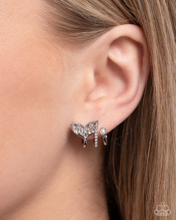 Mythical Marina - White Earrings - Paparazzi Accessories