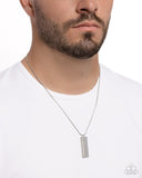 Stare Down - White Mens Necklace - Paparazzi Accessories
