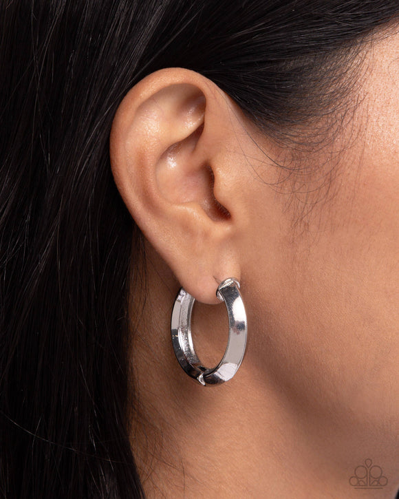 Hinged Homage - Silver Earrings - Paparazzi Accessories
