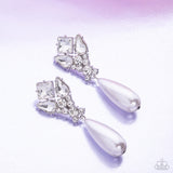 Pearly Promenade - White Post Earrings - Paparazzi Accessories