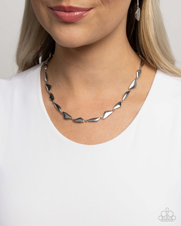 Sharp Soliloquy - Silver Necklace - Paparazzi Accessories